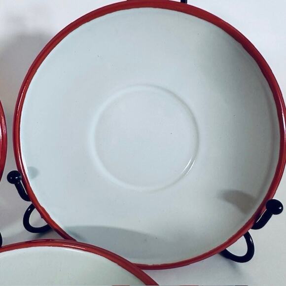 Dansk Kobenstyle Chili Red Espresso 5.4 inch #844320 Saucers set of 4 NWT - Picture 6 of 9